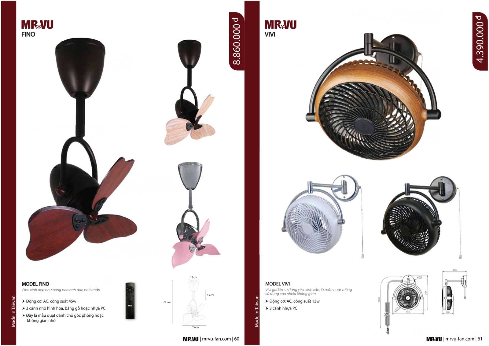 Bảng giá và Catalogue Quạt trần Mr Vũ mới nhất 2024 /Page 